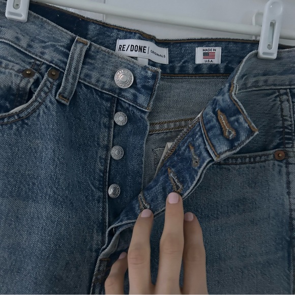 RE/DONE High Rise Blue Denim Mom Jeans 26 - Picture 5 of 12